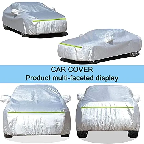 Car Cover Compatible with Volkswagen VW lD.3 ID.4 T-Cross T-ROC UP! All-Weather Protection Outdoor Car Cover Waterproof Windproof dust-Proof Anti-Snow (Color : Silver, Size : ID.4)