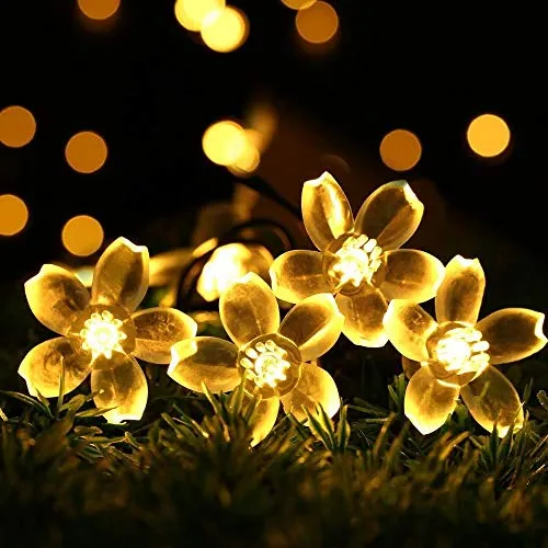 Citra 28 Led 10M Crystal Flower Copper String Light for Christmas Xmas Diwali and Other Festival Decorations - Warm White Colour