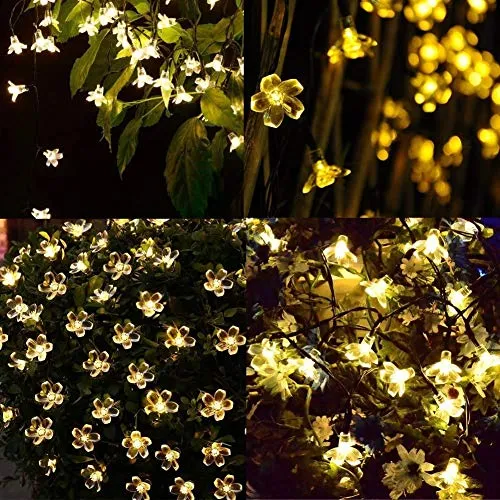 Citra 28 Led 10M Crystal Flower Copper String Light for Christmas Xmas Diwali and Other Festival Decorations - Warm White Colour