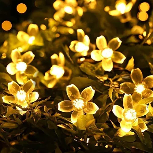Citra 28 Led 10M Crystal Flower Copper String Light for Christmas Xmas Diwali and Other Festival Decorations - Warm White Colour