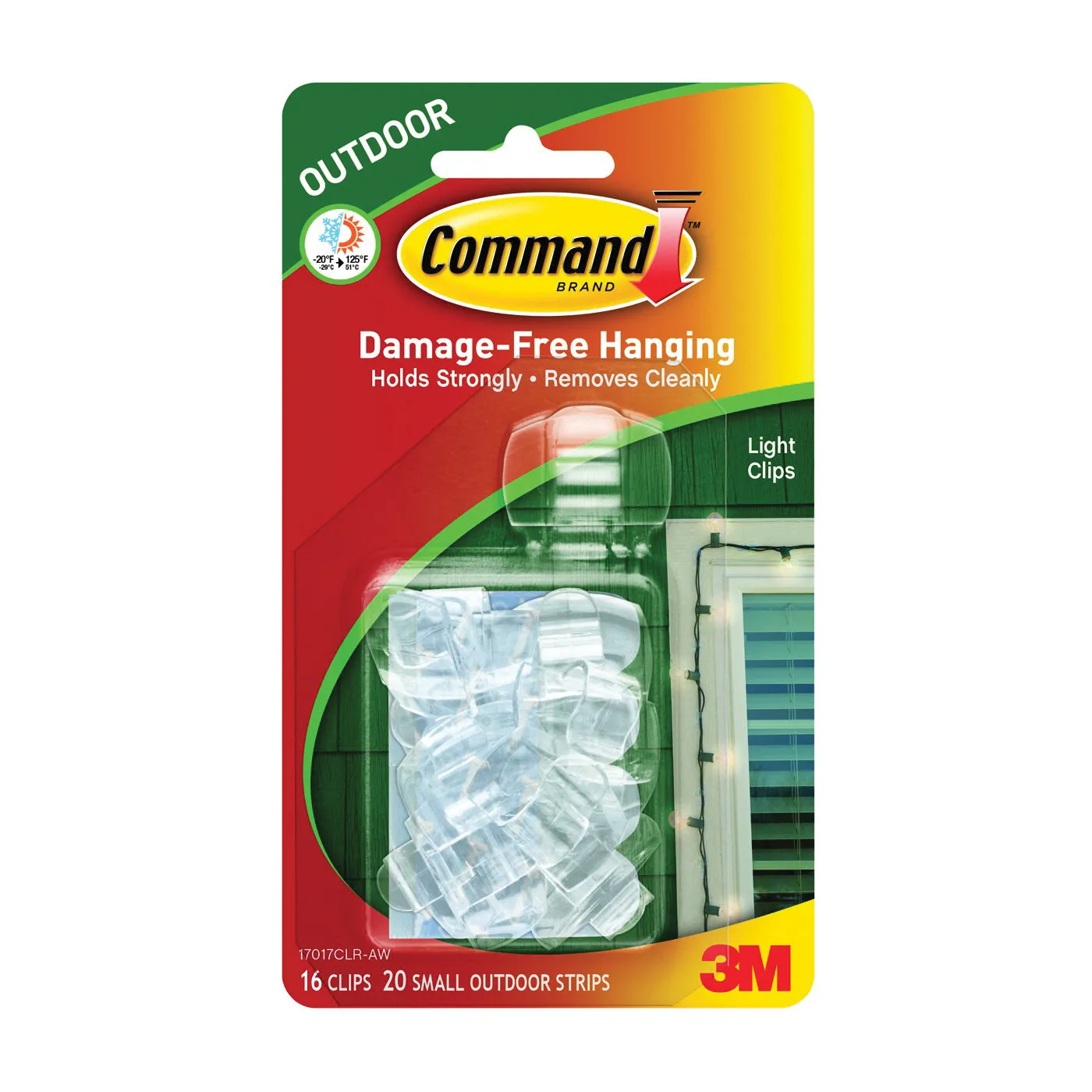 Command 17017CLR-AW Light Clip, Plastic, Clear