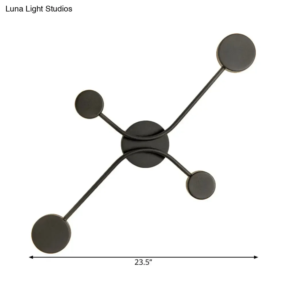 Contemporary Black Metallic LED Wall Mount Lamp - Warm/White Light Fixture