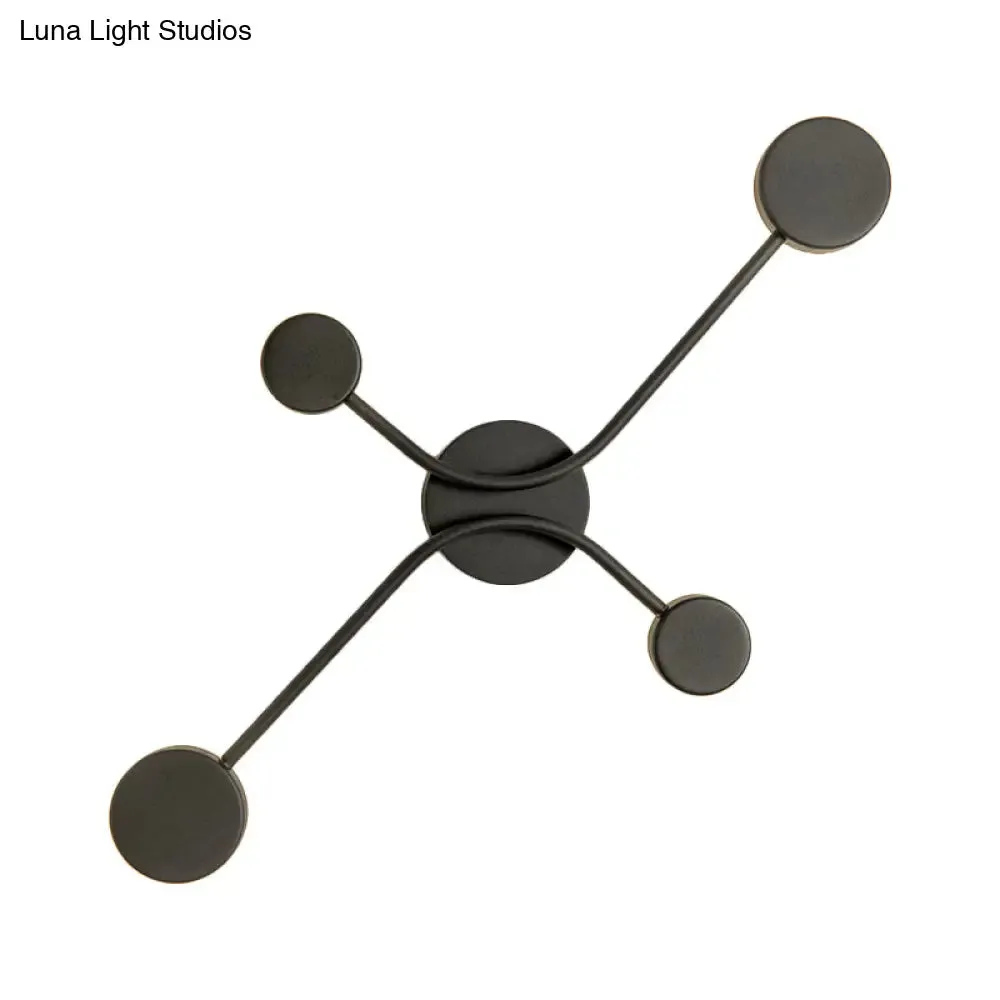 Contemporary Black Metallic LED Wall Mount Lamp - Warm/White Light Fixture