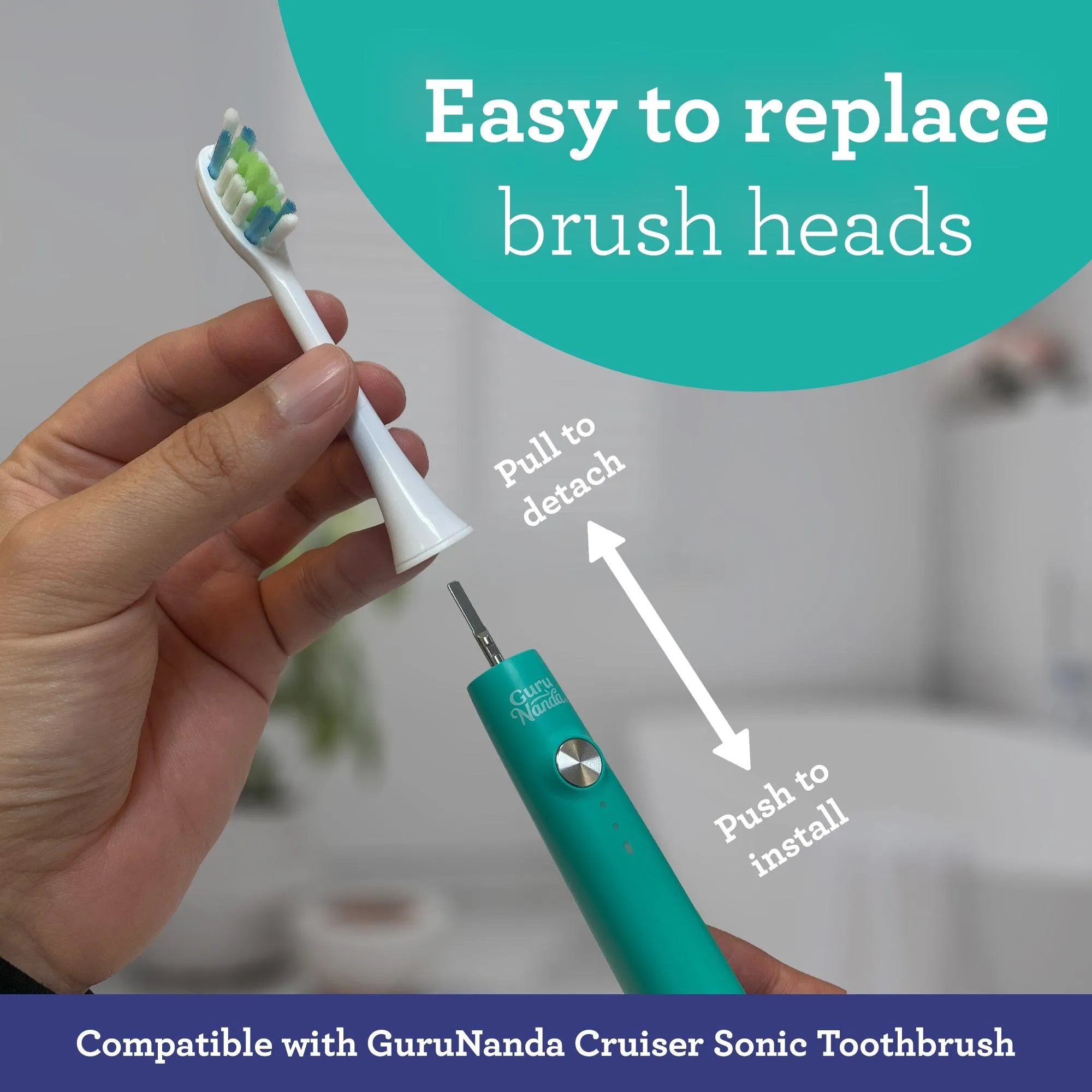 CRUISER SONIC ELECTRIC TOOTHBRUSH REPLACEMENT BRUSH HEADS - 6-PACK