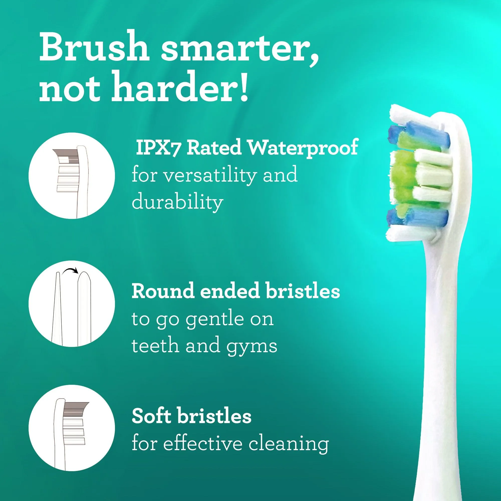 CRUISER SONIC ELECTRIC TOOTHBRUSH REPLACEMENT BRUSH HEADS - 6-PACK