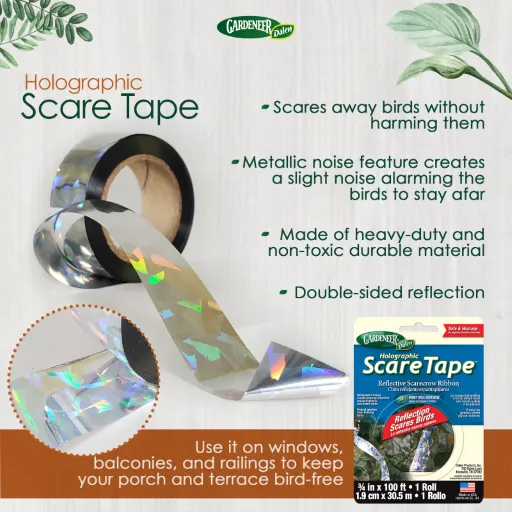 Dalen Holographic Scare Tape™ - Full Spectrum Ribbons for Frightening Birds (3/4" X 100 ft)