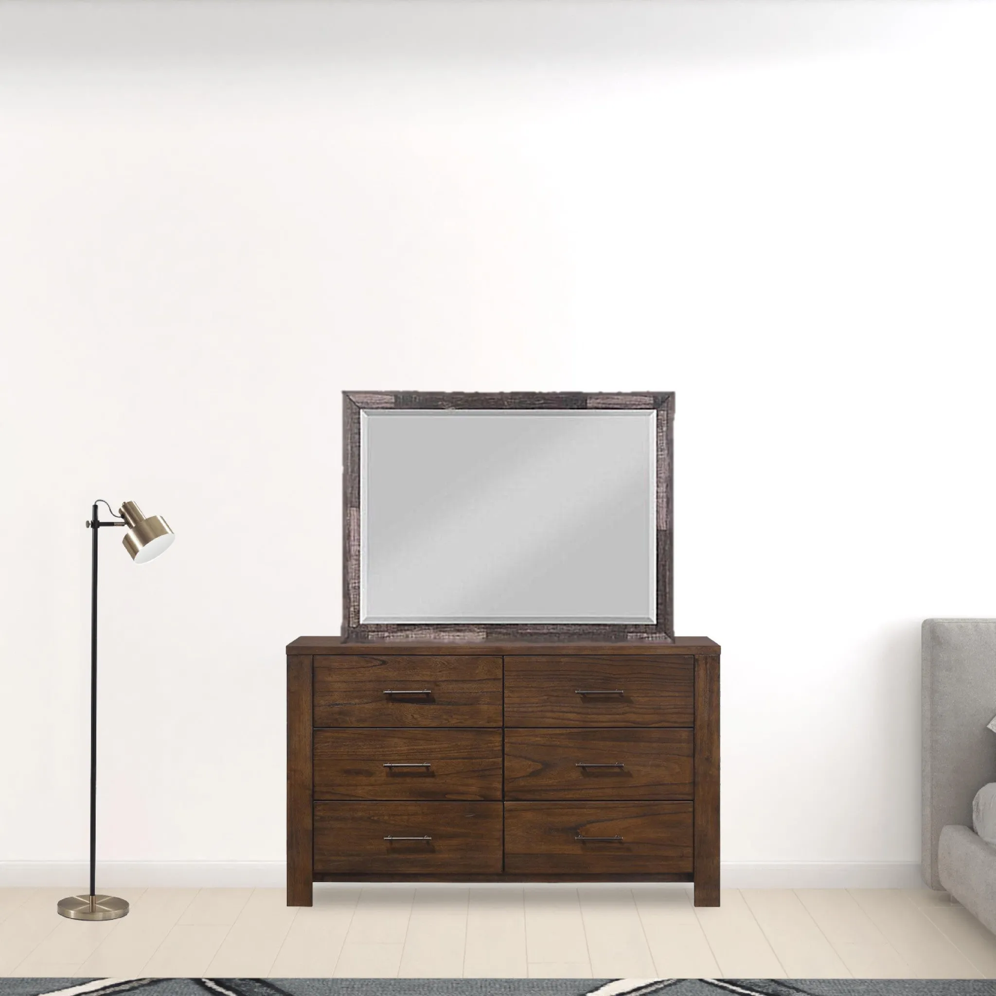 Dark Cherry Rectangle Dresser or Wall Mirror | 48"x36"