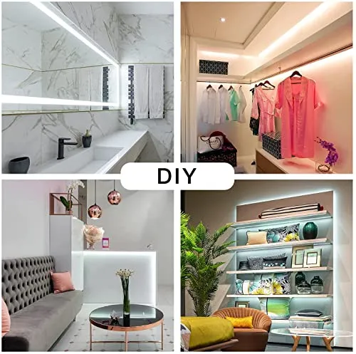 DAYBETTER 2 Pack White LED Strip Light, 40ft Dimmable Bright Rope Light, 6500K 24V Light Strips, 720 LEDs 2835 Tape Lights for Bedroom, Kitchen, Mirror, Home Decoration(2 Pack, Daylight White)