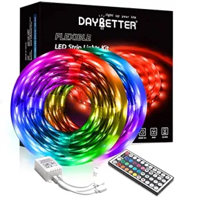 DAYBETTER Led Strip Lights 32.8ft Color Changing Lights Strips for Bedroom, Ceiling, Home Decoration, 300 LEDs