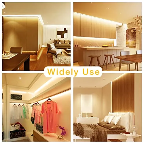 DAYBETTER Warm White LED Strip Light, 32.8ft Dimmable led Strip, 3000K 12V Light Strips, 600 LEDs 2835 Tape Lights for Bedroom, Kitchen, Mirror, Home Decoration