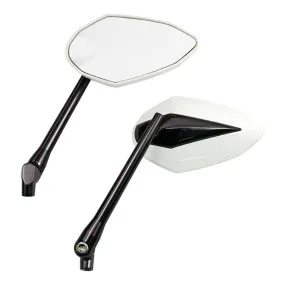 'Double Deuce' mirror set. White head & gray anodized stem -