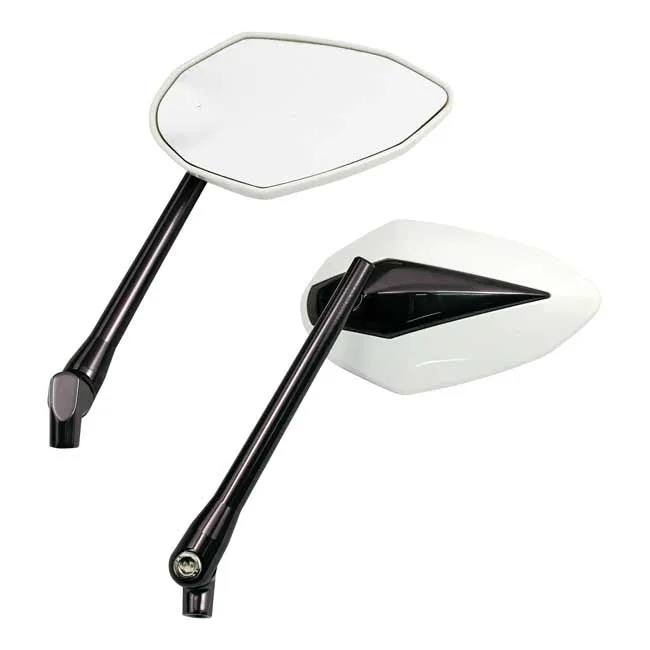 'Double Deuce' mirror set. White head & gray anodized stem -