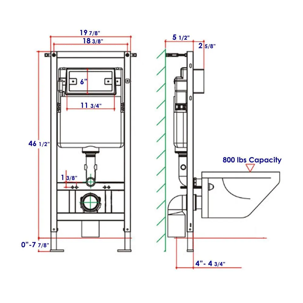 EAGO PSF332 in Wall Tank & Carrier for Wall Mounted Toilets