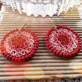 Eco-Chic Paper Earring in Shades of Pink