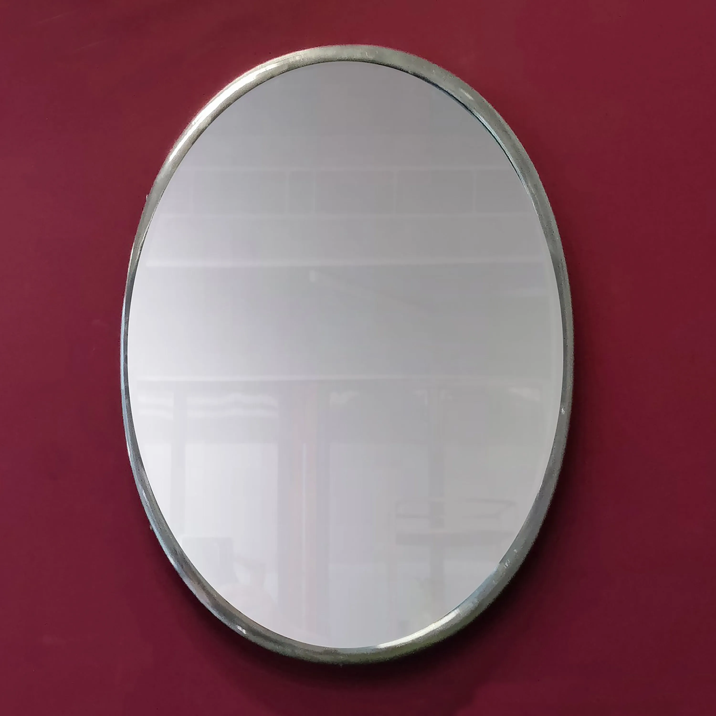 Elan Olivia Mirror- 22" (Oval, Brass, Nickle Finish)