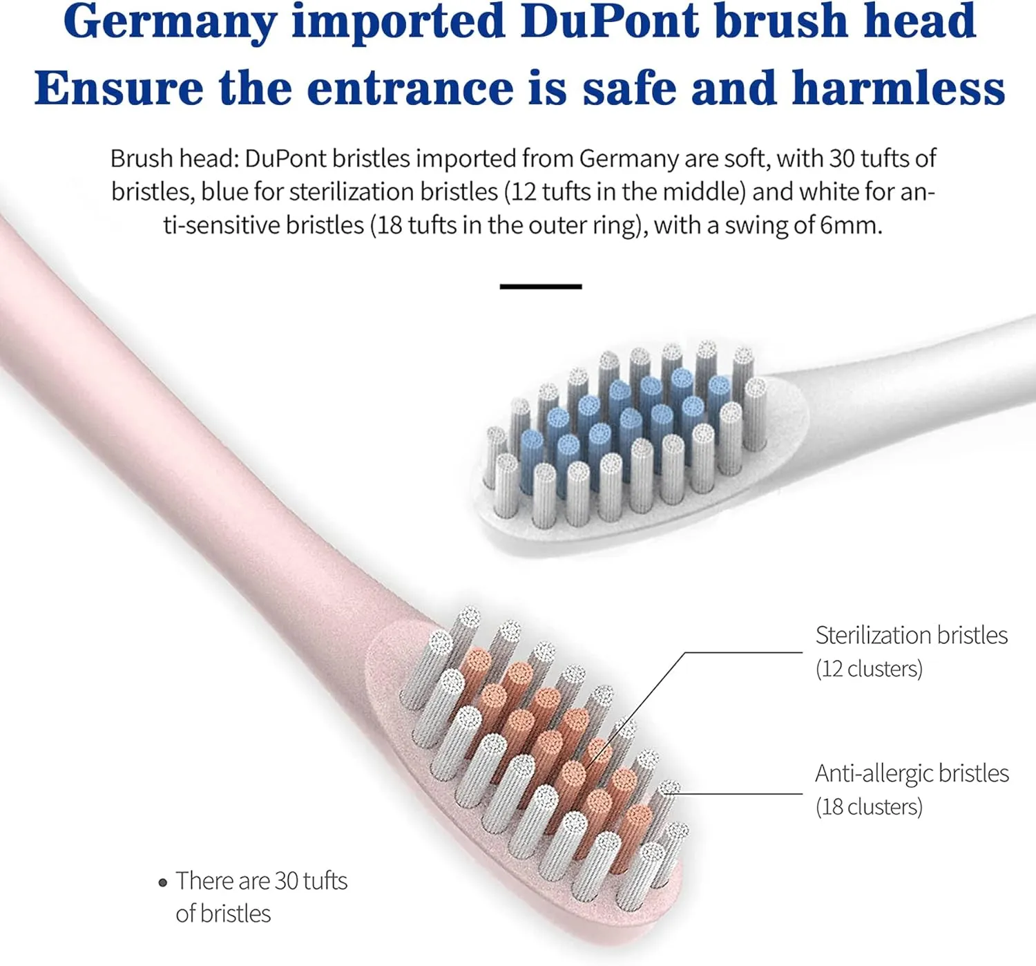 Electric Toothbrush with 8 Brush Heads, 42000vpm 6 Modes IPX7 Waterproof, Soft Electric Toothbrush for Adults - 2 Pack, White Pink