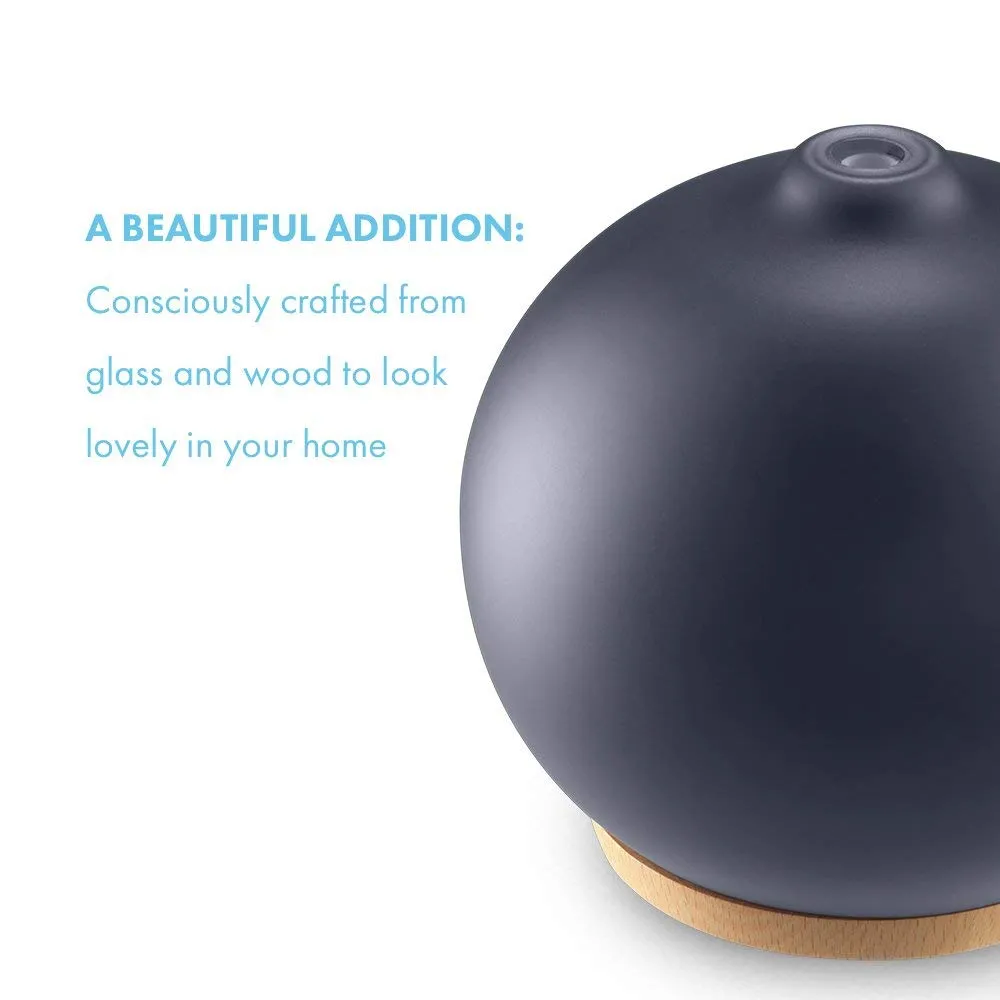 Ellia Adore Essential Oil Aromatherapy Diffuser | Ultrasonic Mist Humidifier, 150 ML Tank, 14 Hour Runtime | BONUS ITEMS Changing Lights & Uplifting Sounds, Remote Control