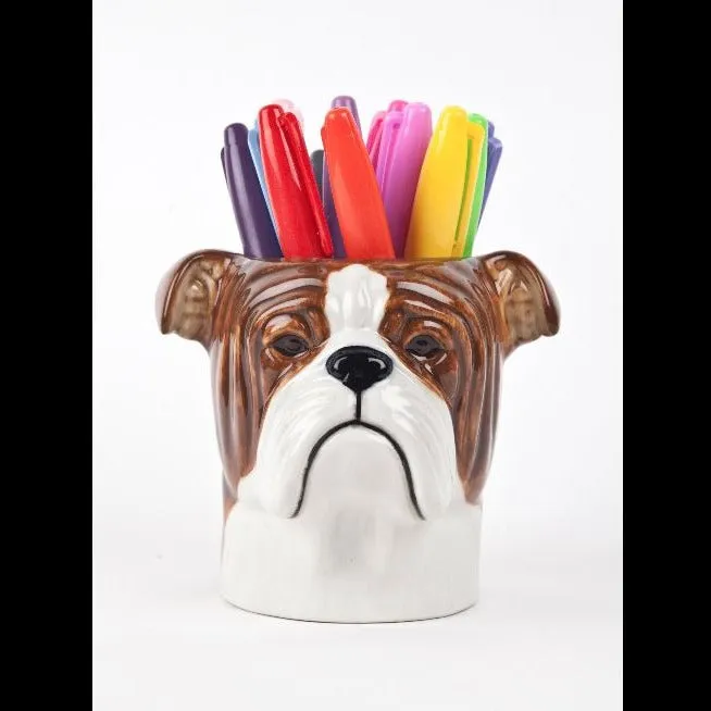 English Bulldog Pencil Pot by Quail Ceramics