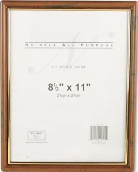 Ez Mount Document Frame Plastic 8-1/2 X 11 Walnut