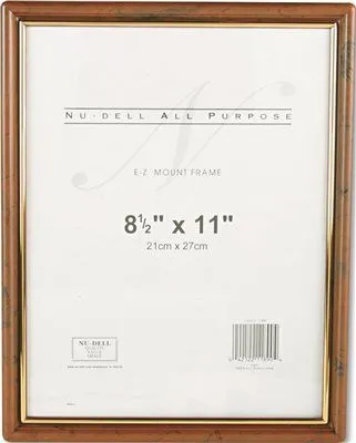 Ez Mount Document Frame Plastic 8-1/2 X 11 Walnut