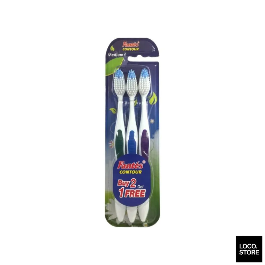 Fantes Toothbrush Contour Value Pack 3 toothbrushes