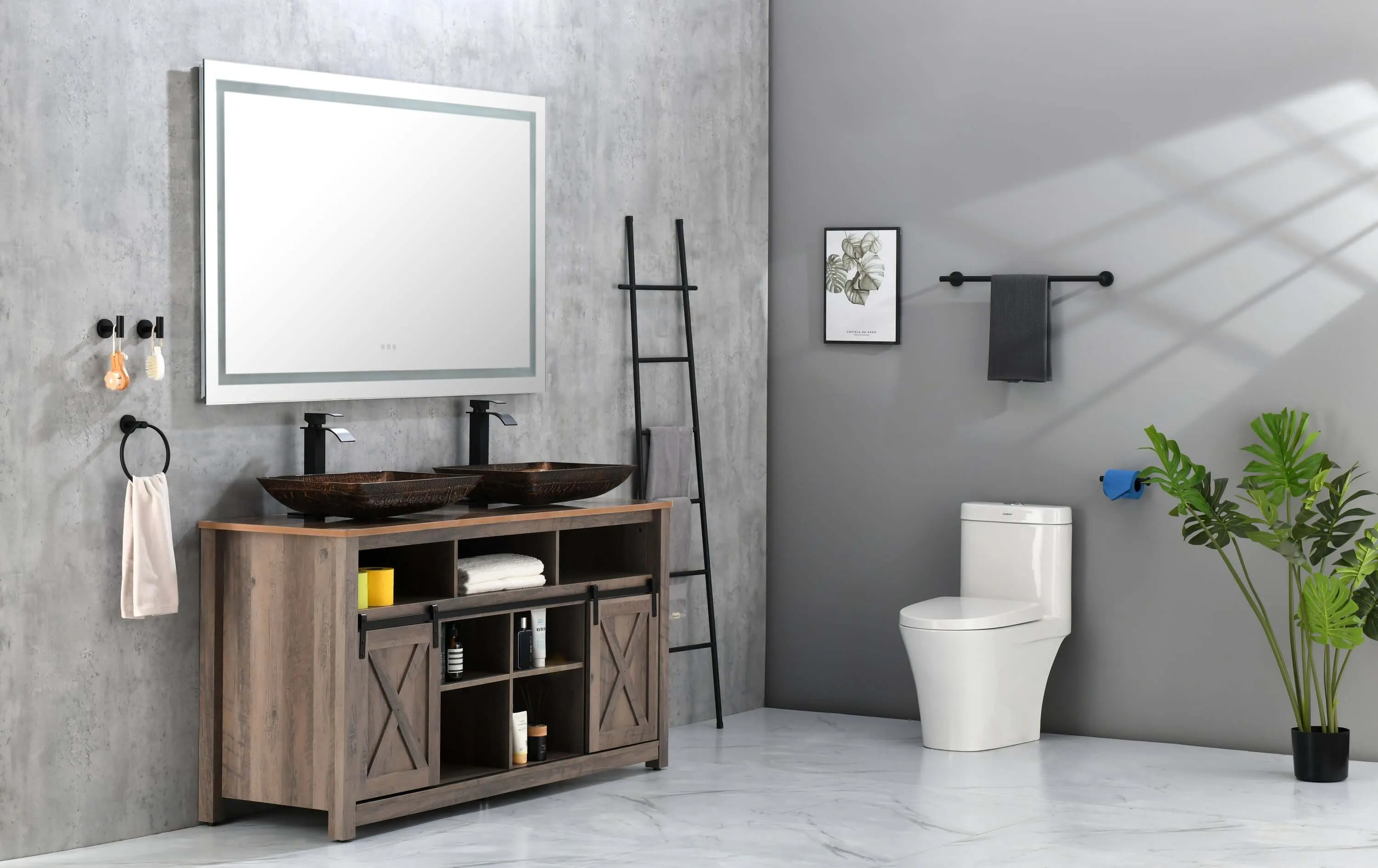 Frameless LED Vanity Mirror Polished Crystal Smart Mirror