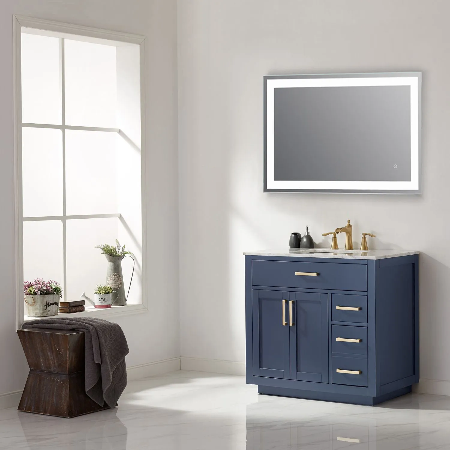 Genova Rectangle Frameless Modern LED Bathroom Vanity Mirror