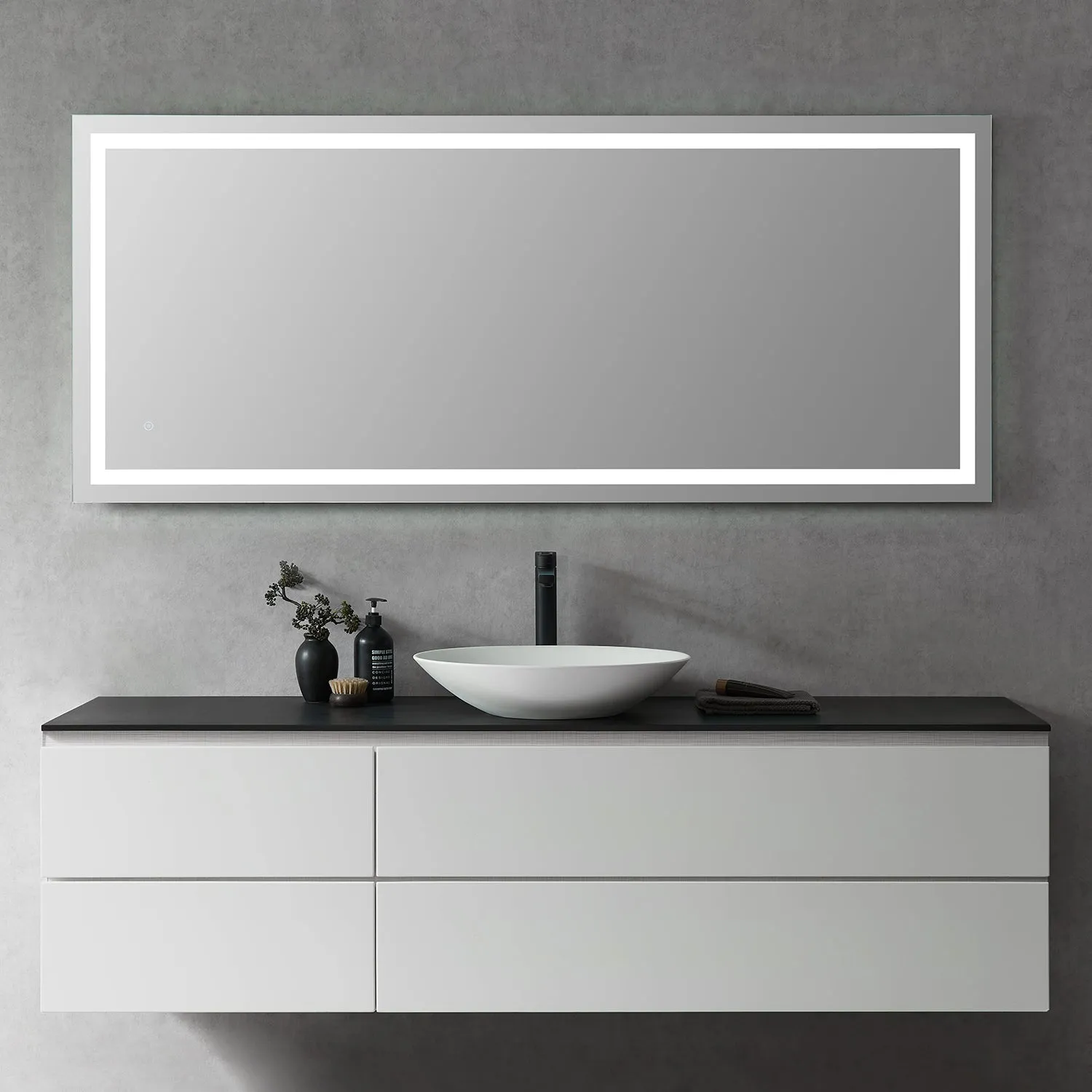 Genova Rectangle Frameless Modern LED Bathroom Vanity Mirror