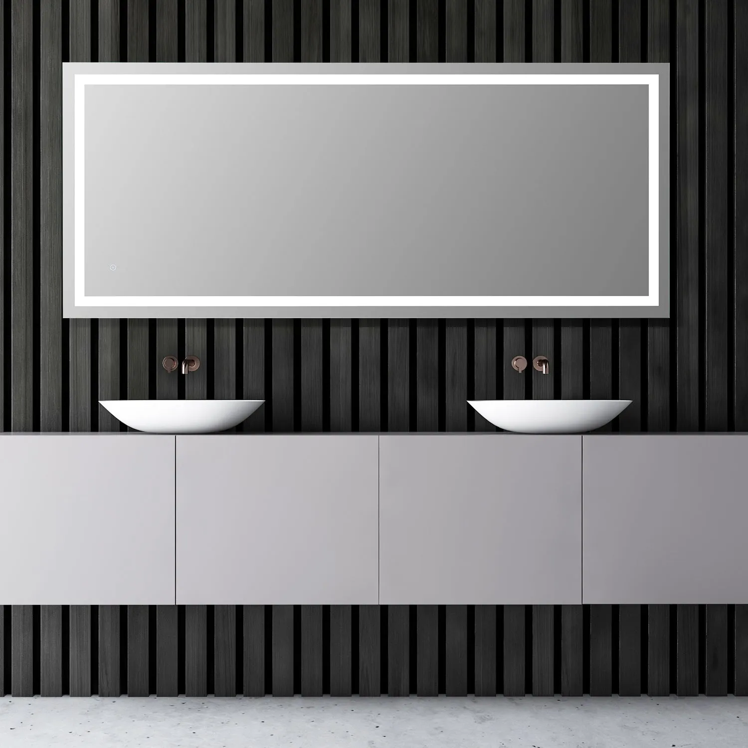 Genova Rectangle Frameless Modern LED Bathroom Vanity Mirror