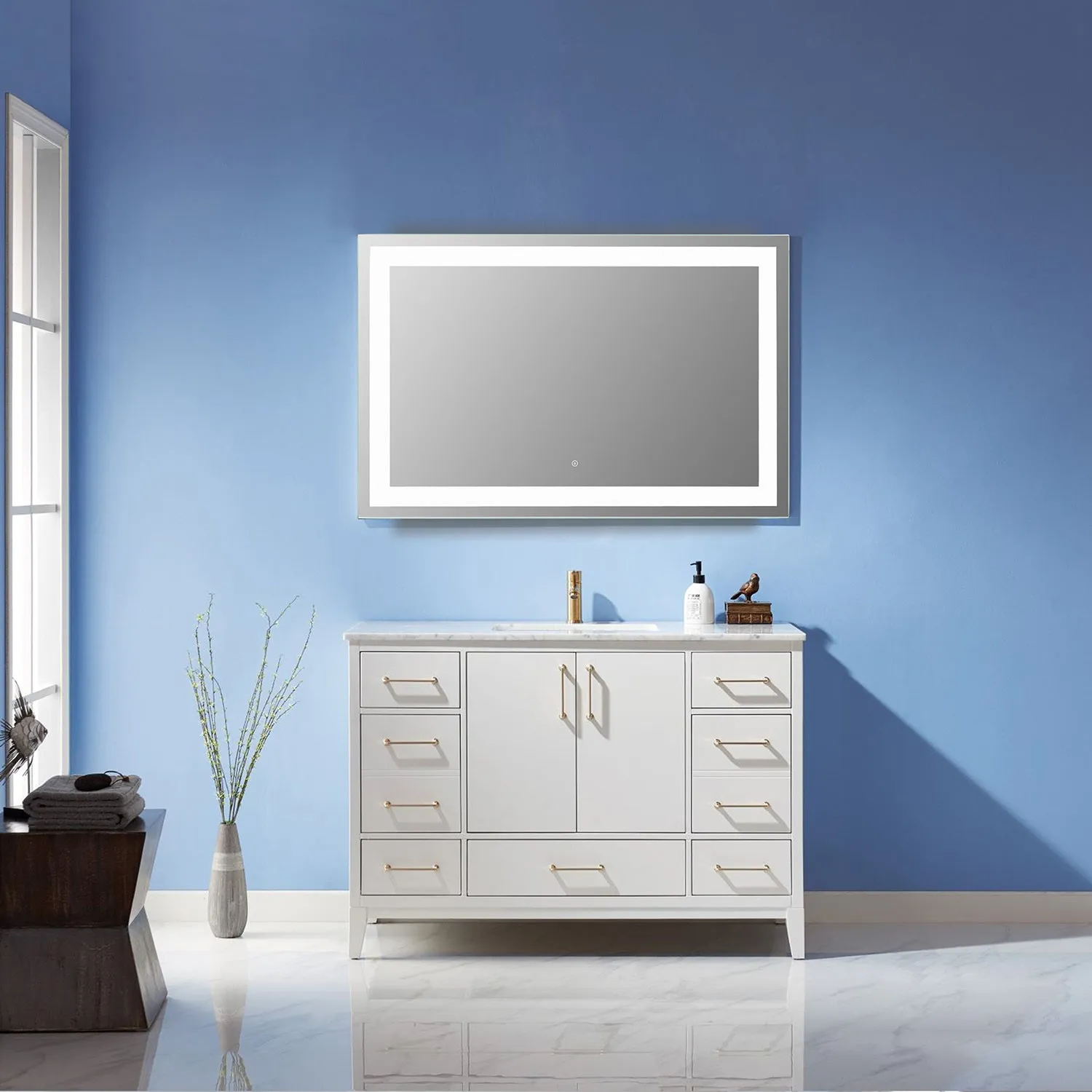 Genova Rectangle Frameless Modern LED Bathroom Vanity Mirror