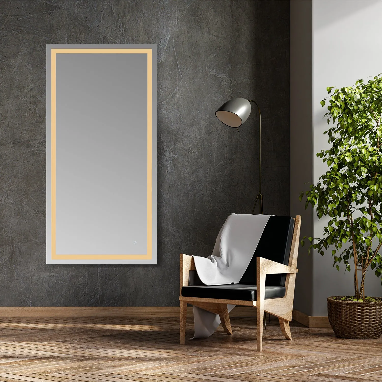 Genova Rectangle Frameless Modern LED Bathroom Vanity Mirror