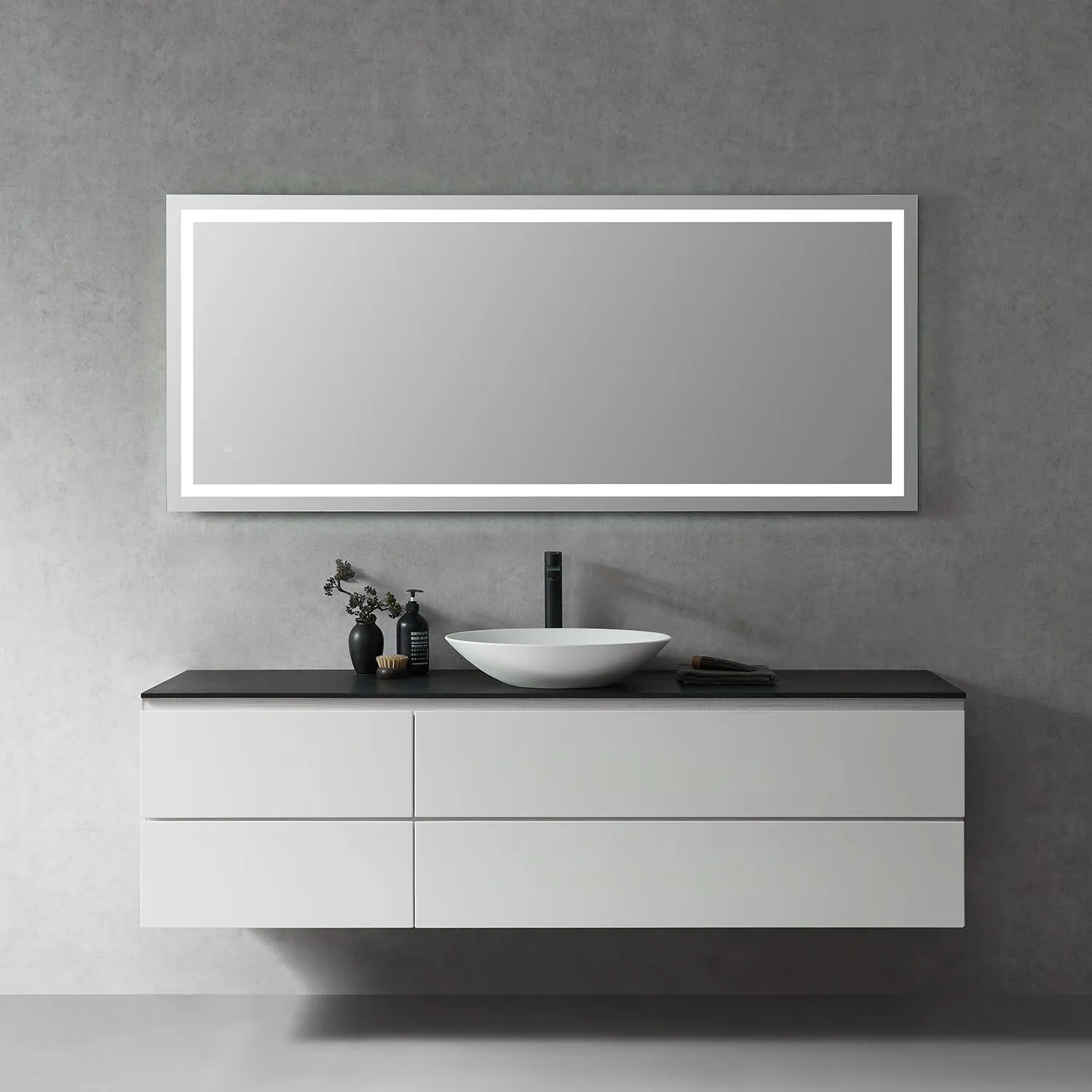 Genova Rectangle Frameless Modern LED Bathroom Vanity Mirror