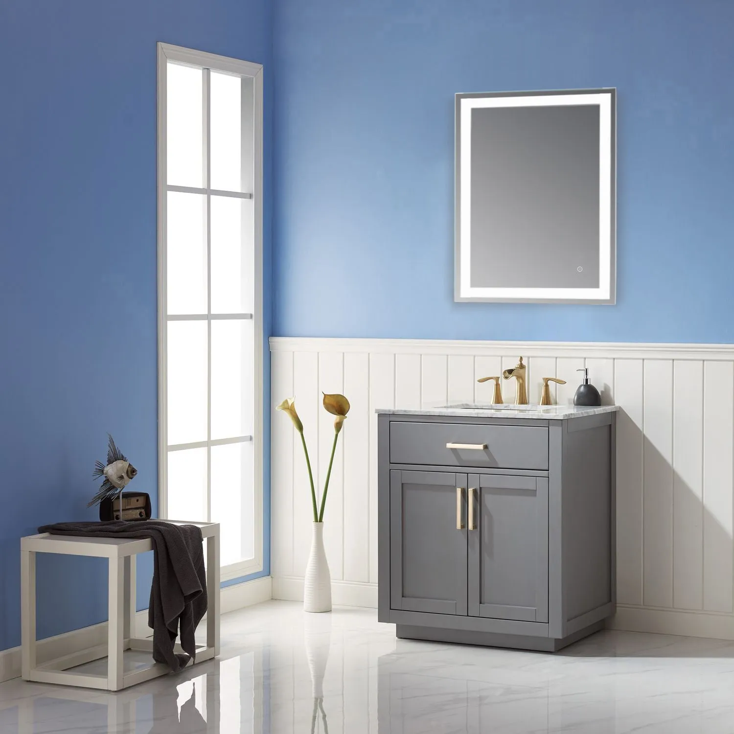 Genova Rectangle Frameless Modern LED Bathroom Vanity Mirror
