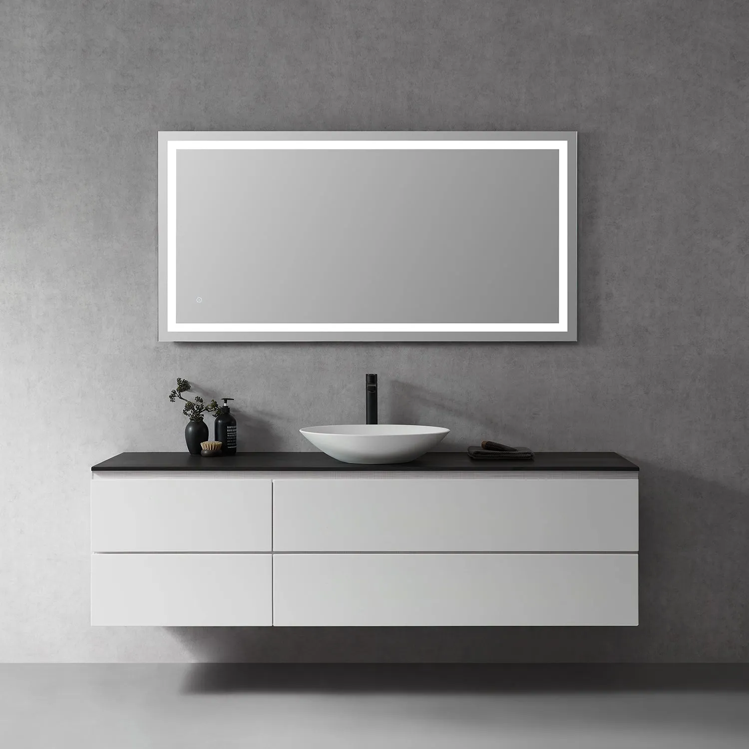 Genova Rectangle Frameless Modern LED Bathroom Vanity Mirror