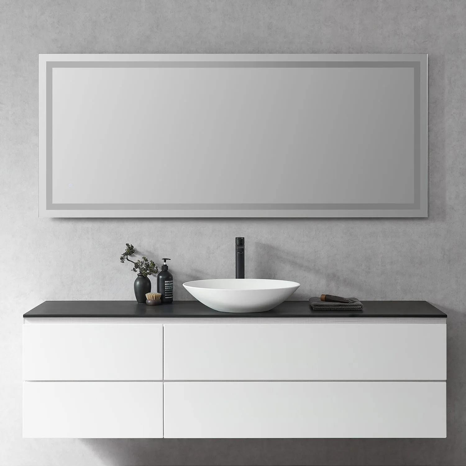 Genova Rectangle Frameless Modern LED Bathroom Vanity Mirror