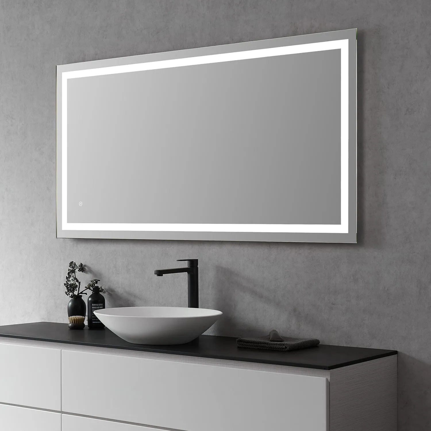 Genova Rectangle Frameless Modern LED Bathroom Vanity Mirror
