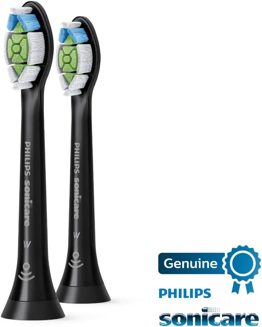 Genuine Philips Sonicare Diamondclean Replacement Toothbrush Heads, HX6062/95, Brushsync Technology, Black 2-pk