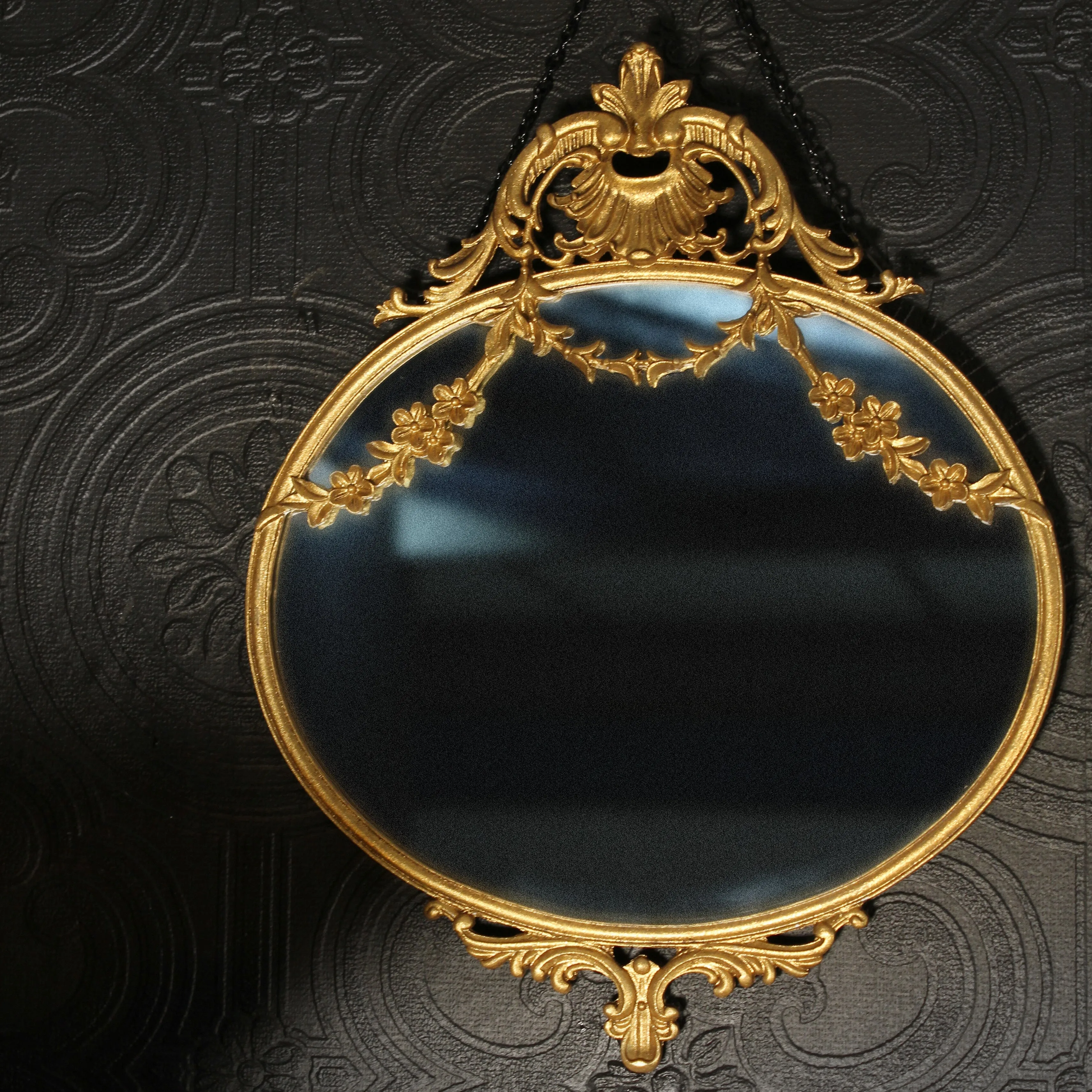 Gold Oval Baroque Mirror