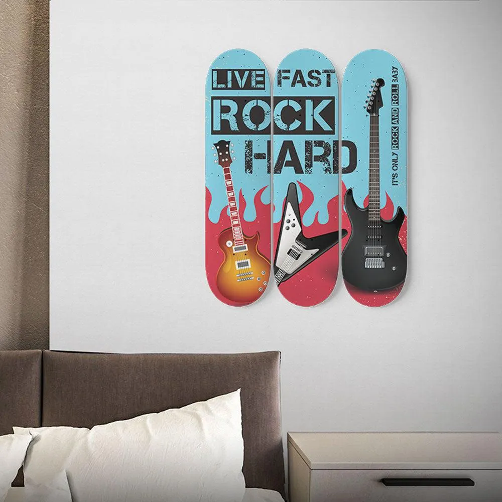 Hard Rock Blue Poster Skateboard Wall Art
