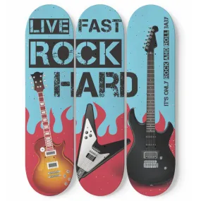 Hard Rock Blue Poster Skateboard Wall Art