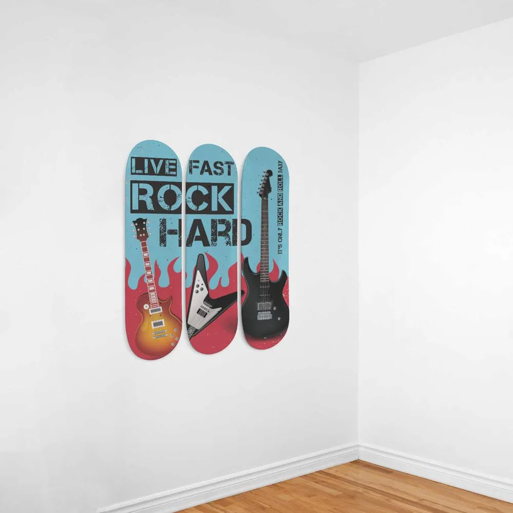Hard Rock Blue Poster Skateboard Wall Art