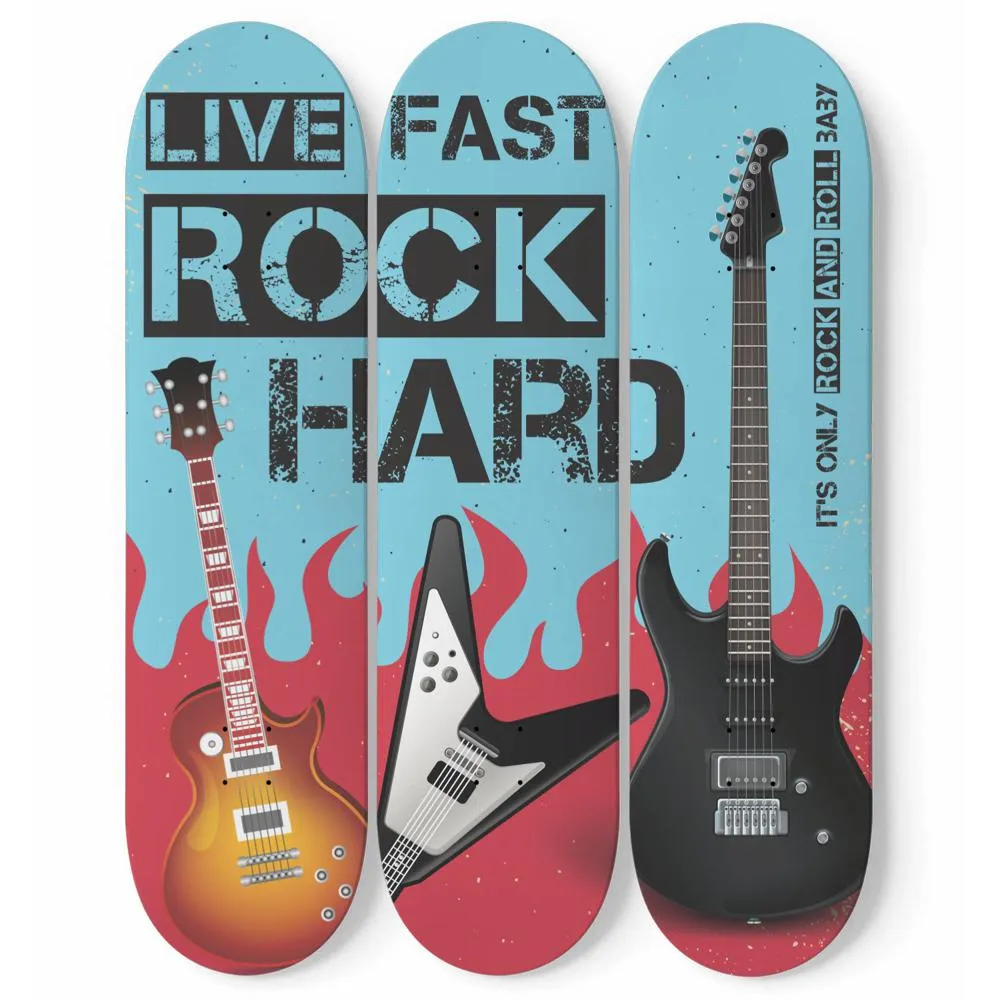 Hard Rock Blue Poster Skateboard Wall Art