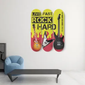 Hard Rock Yellow Poster Skateboard Wall Art