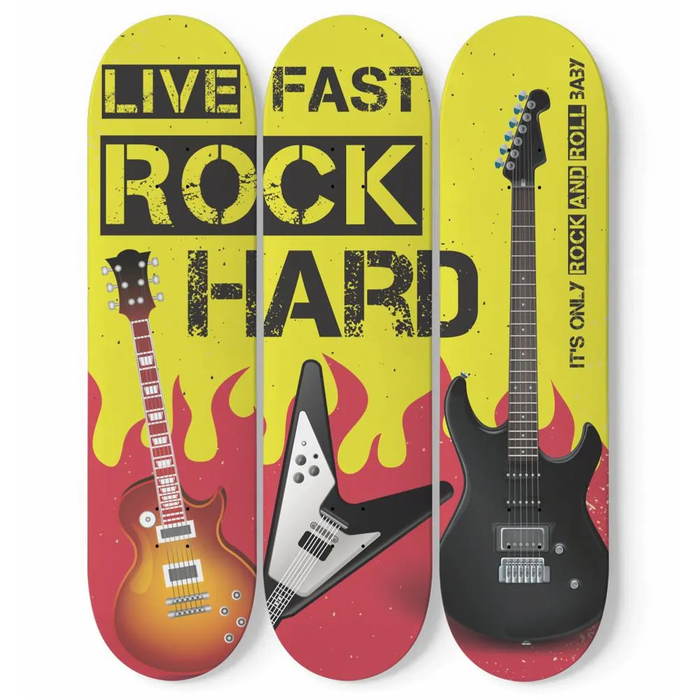 Hard Rock Yellow Poster Skateboard Wall Art