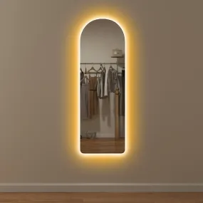 HOMCOM Full Length Wall Mirror with Lights Dimming and 3 Colour Adjustable