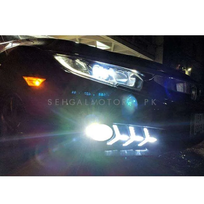 Honda Civic Fog Lamps Lights DRL Cover V3 Mustang Style - Model 2016-2021