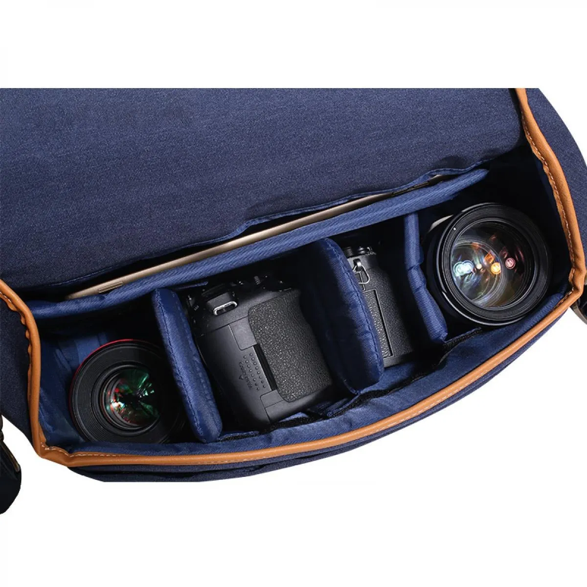 K&F Concept Messenger Shoulder Bag for DSLR Camera and Lenses Nylon Leather Waterproof with Side Retractable Storage Bag, Tear-resistant, and Removable Partition | KF13-062V1