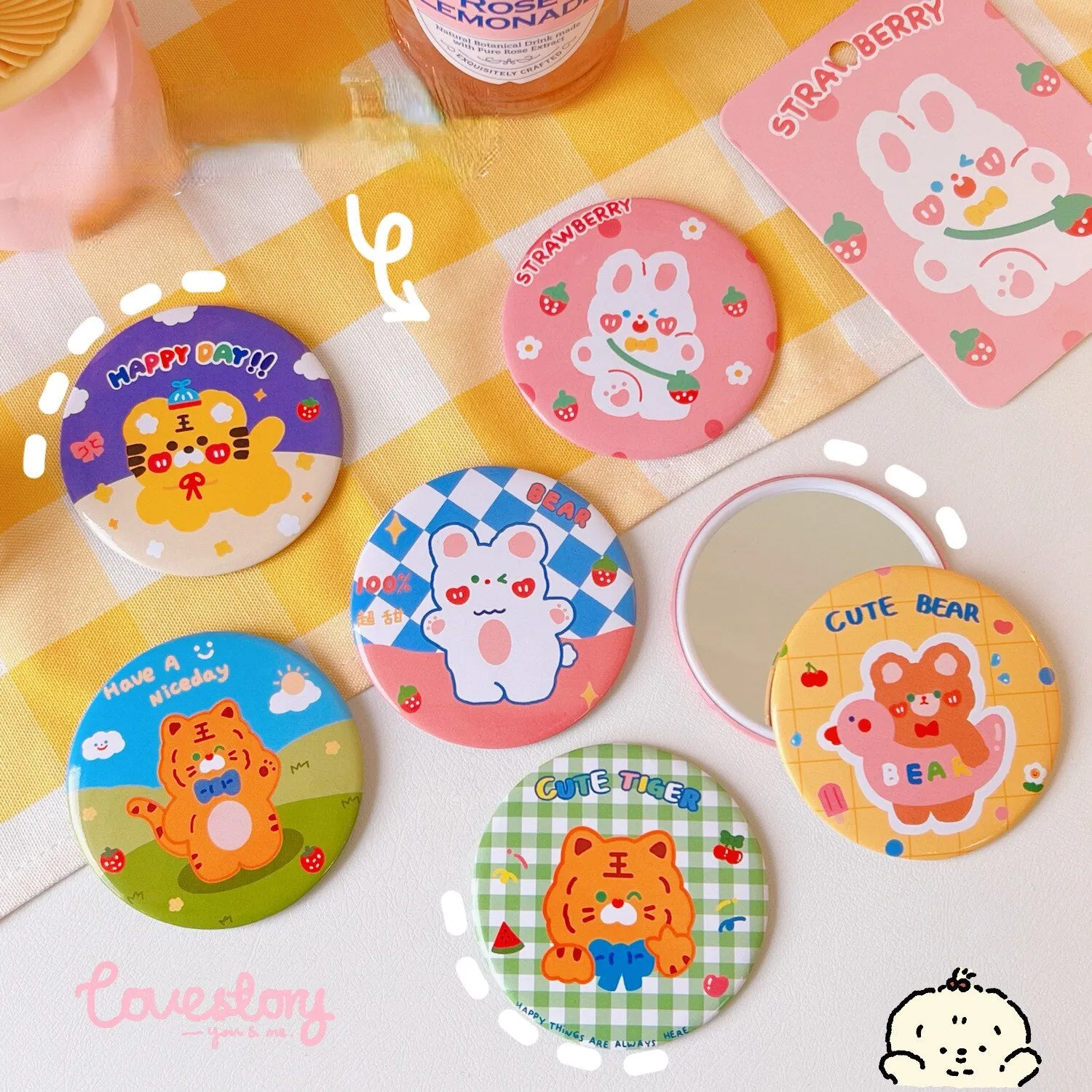Kawaii Pocket Traveling Makeup Mirror