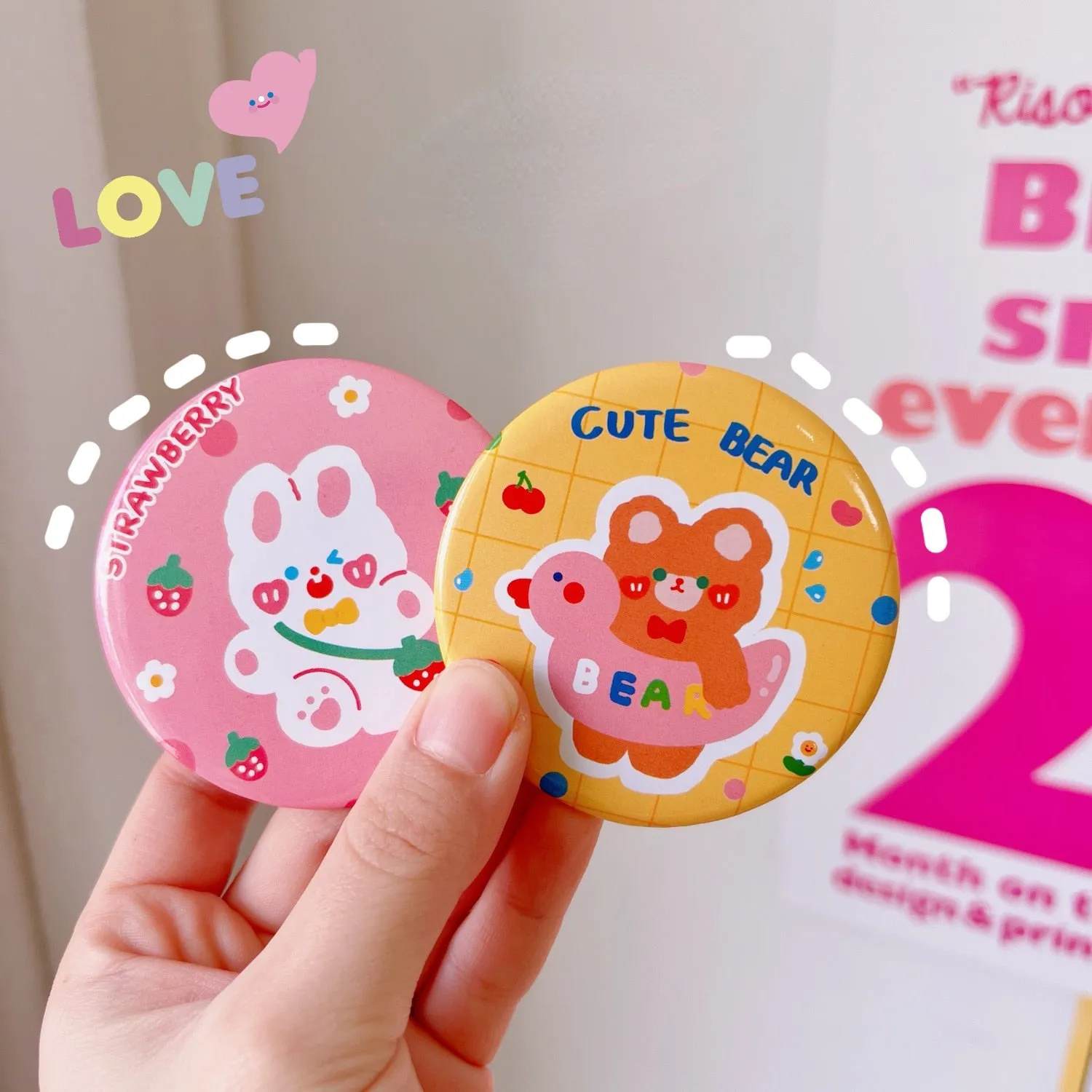 Kawaii Pocket Traveling Makeup Mirror