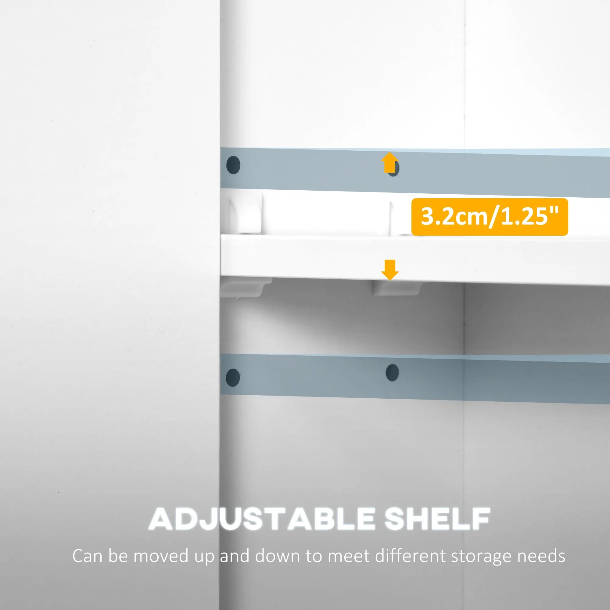 kleankin LED Illuminated Bathroom Mirror Cabinet with Dimmable Touch Switch